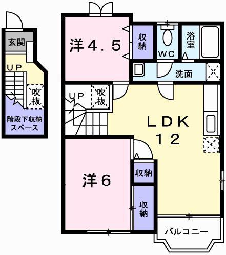 モアークレストIII(2LDK/2階)の間取り写真