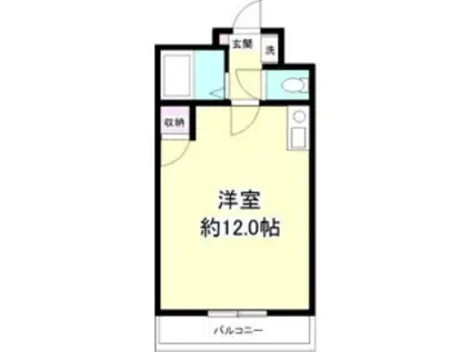 グランドソレイユ(ワンルーム/1階)の間取り写真