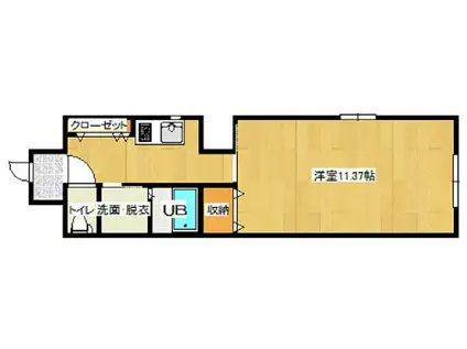 オーシャンビューV(1K/4階)の間取り写真