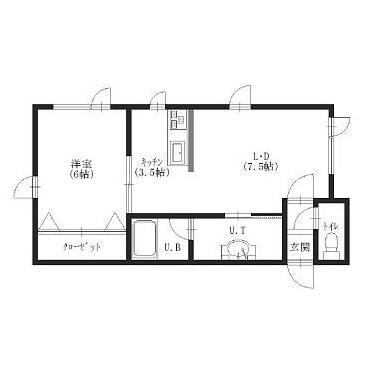 マンションメガロポリス(1LDK/1階)の間取り写真