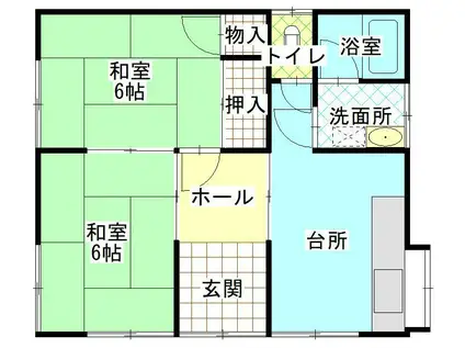 山本ハイツ(2DK/2階)の間取り写真