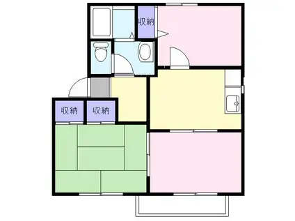 プレステージ95 A(3DK/1階)の間取り写真