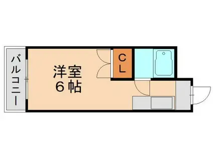 リアルシティ本城B棟(ワンルーム/5階)の間取り写真