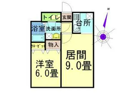 リベアビッグベン(1LDK/2階)の間取り写真