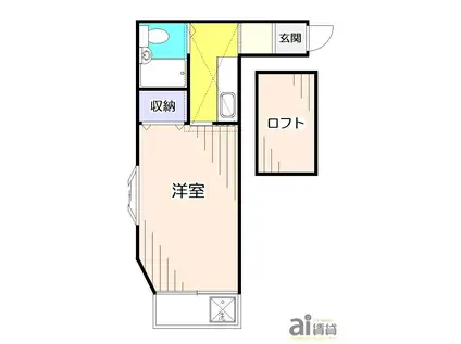 元町コーポ(1K/2階)の間取り写真