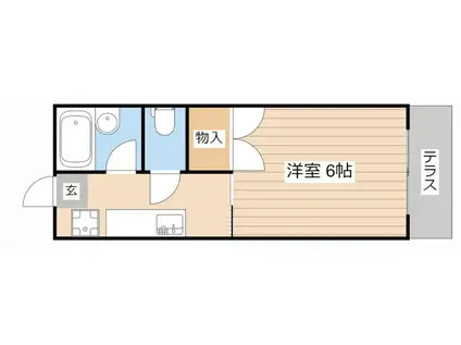 シャトー尾本(1K/1階)の間取り写真