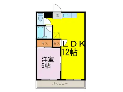 ラビットハウス小倉(1LDK/1階)の間取り写真