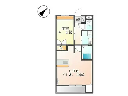 ソワール鎌倉(1LDK/3階)の間取り写真
