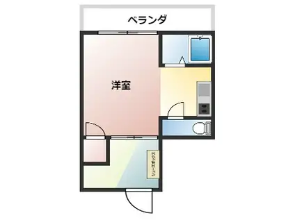 ナカイビル(1K/4階)の間取り写真