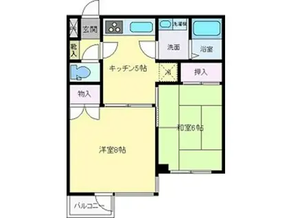 パークハイツ(2DK/2階)の間取り写真