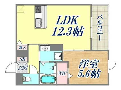 バレンティア(1LDK/3階)の間取り写真