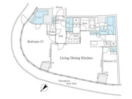 パークコート青山ザタワー(2LDK/15階)の間取り写真