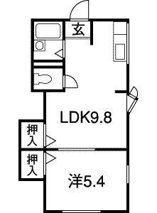 タウンコートM(1LDK/1階)の間取り写真