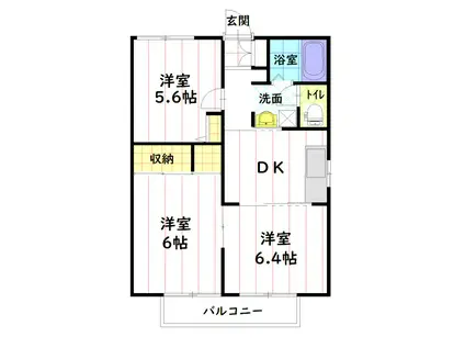 ディアス大豆島(3DK/1階)の間取り写真