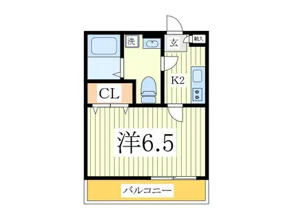 MQUARTO柏III(1K/1階)の間取り写真