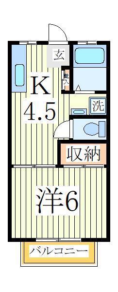 葉山ビレッジ(1K/1階)の間取り写真