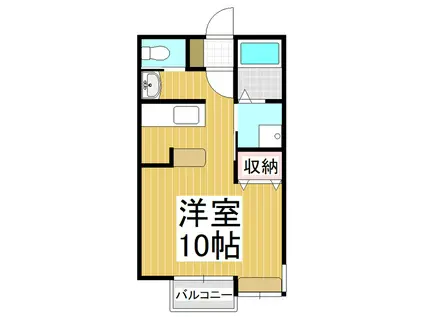 ベルメゾン城(ワンルーム/1階)の間取り写真