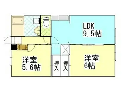 フレグランスK(2LDK/2階)の間取り写真