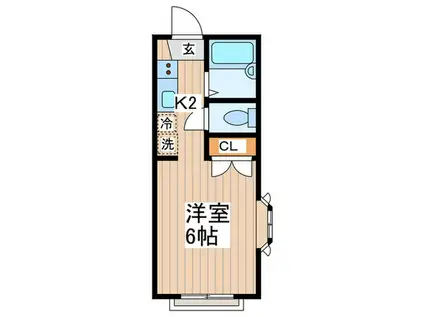 モンシャトー曽根(1K/2階)の間取り写真