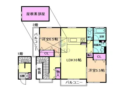 MIJAS(2LDK/2階)の間取り写真