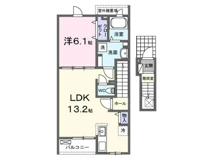 名鉄名古屋本線 東岡崎駅 バス乗車時間:15分 最寄りバス停で下車 徒歩2分 2階建 新築(1LDK/2階)の間取り写真