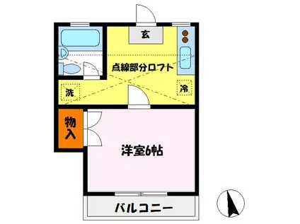 エステート小金22(1DK/2階)の間取り写真