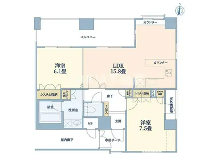 アルス心斎橋(1LDK/7階)の間取り写真