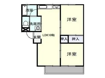 さくらハイツ大田原(2LDK/1階)の間取り写真