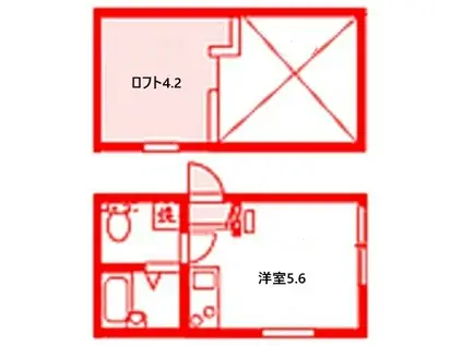 ベルテラス横浜鶴見(ワンルーム/2階)の間取り写真
