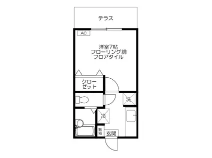 メゾンアイリス(1K/1階)の間取り写真