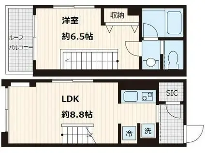 フレア本郷(1LDK/4階)の間取り写真