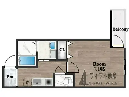フジパレス長田ノース(1K/2階)の間取り写真