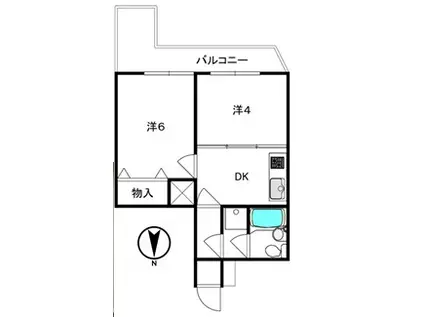 カームヒルズ(2DK/3階)の間取り写真
