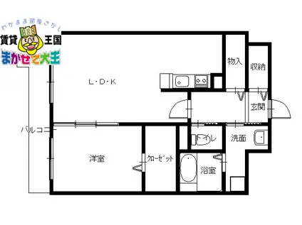 EVERGREEN SHIANBASHI(1LDK/4階)の間取り写真
