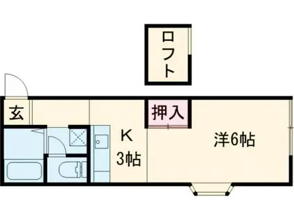 ピアコート(1K/2階)の間取り写真