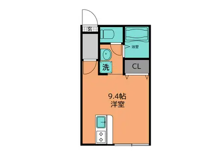 シエロ湘南II(ワンルーム/2階)の間取り写真