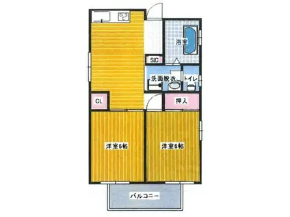 ティーズ潮見台(2LDK/1階)の間取り写真