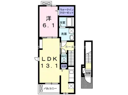 プリートビラ(1LDK/2階)の間取り写真