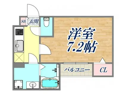 オーサムハウス長田(1K/1階)の間取り写真