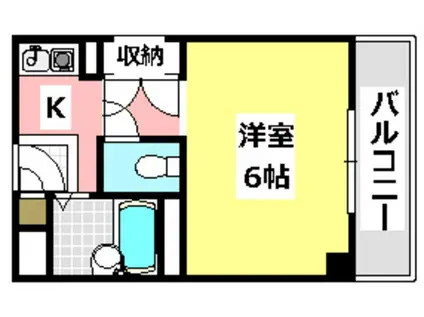 ナチュール茨木(1K/2階)の間取り写真