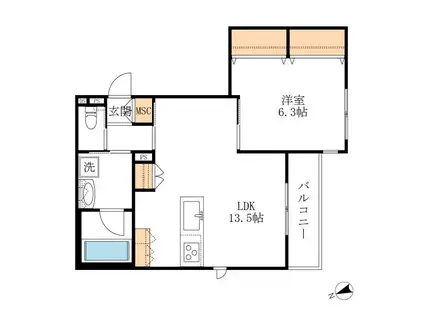 CORAIL BLANC(1LDK/3階)の間取り写真