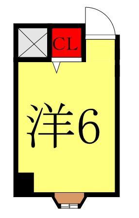 エステラス王子(ワンルーム/2階)の間取り写真