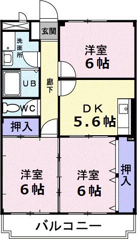 グランディオーズ(3DK/3階)の間取り写真