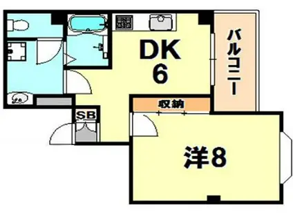 白蘭マンション(1DK/4階)の間取り写真