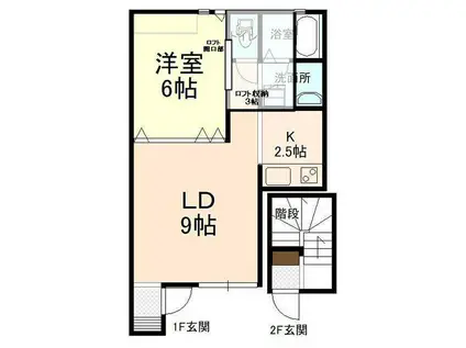 ラ・セレーネ(1LDK/1階)の間取り写真