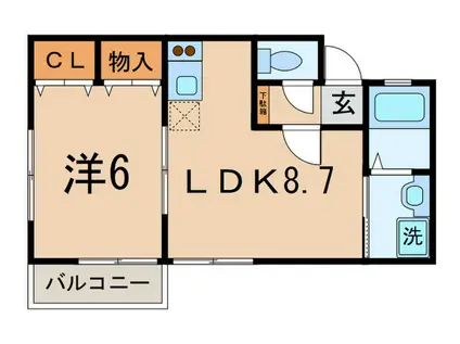 二葉レジデンス(1LDK/3階)の間取り写真