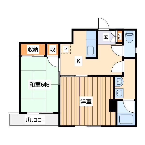 クレールメゾン北野(2K/5階)の間取り写真
