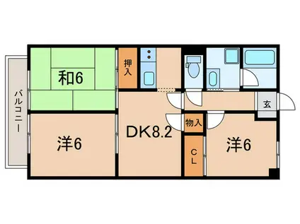 イッツ明石(3DK/4階)の間取り写真