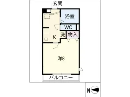 TIERRA ウエスト(1K/2階)の間取り写真