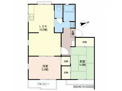 パークサイドハウス88C(2LDK/2階)の間取り写真